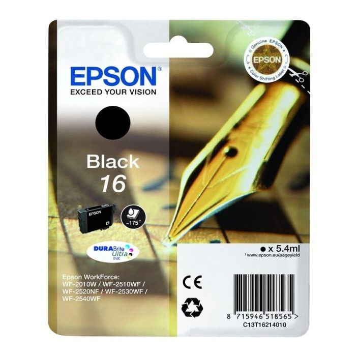 Cartouche Dencre Epson Styloplume T1631 Noire Electro Dépôt 6292