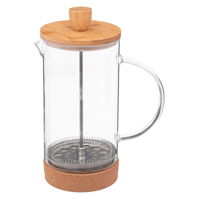 Cafetiere A Piston 1l Verre Et Bambou