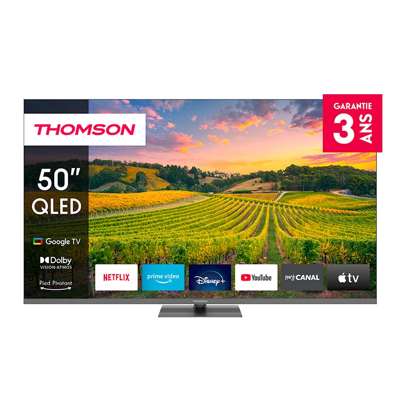 Tv Qled 50" Thomson 50qg5c14 Pied Central