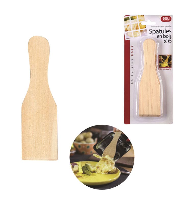 Offres soldées chez Alpha55 Set de 4 spatules à raclette en bois