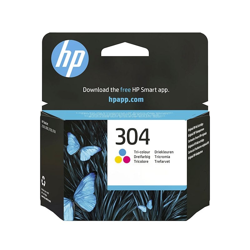 Cartouche d'encre HP 304 Trois couleurs authentique (N9K05AE