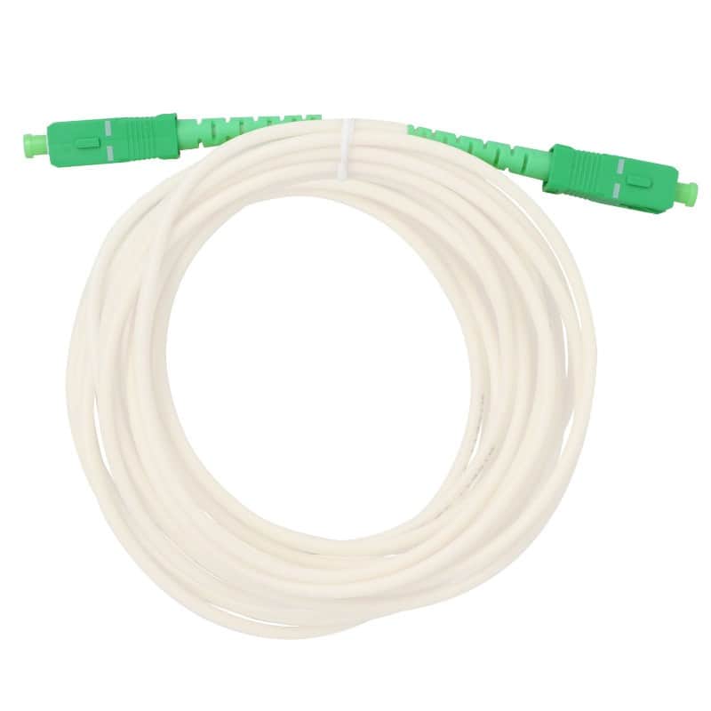 Câble jarretière fibre optique pour Orange / SFR / Bouygues SCAPC à SCAPC  blanc 10m