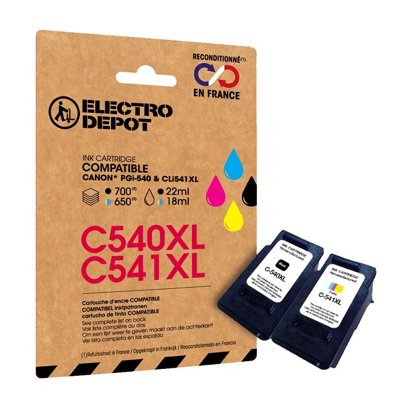 Cartouche Dencre Electro Depot Compatible Canon C540541 Pack Xl Noir Et Couleurs