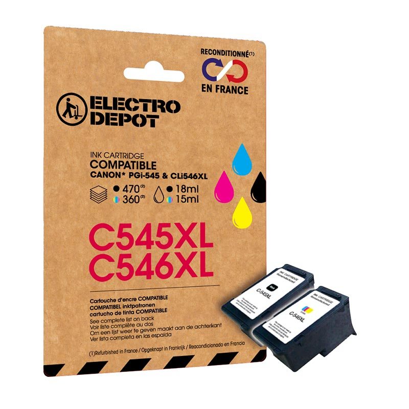 Cartouche d'encre ELECTRO DEPOT compatible Canon C545/546 pack XL