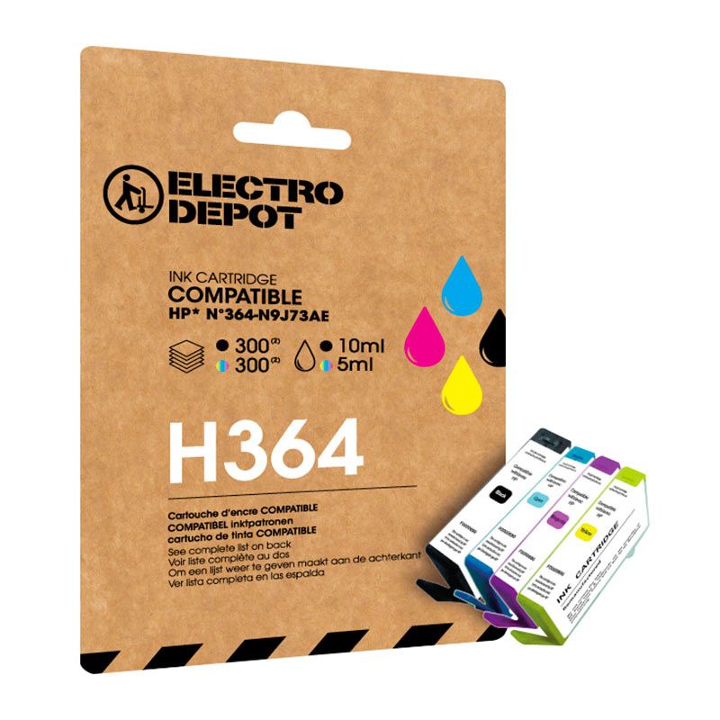 Cartouche Dencre Electro Depot Compatible Hp H364 Pack Noir Et Couleurs