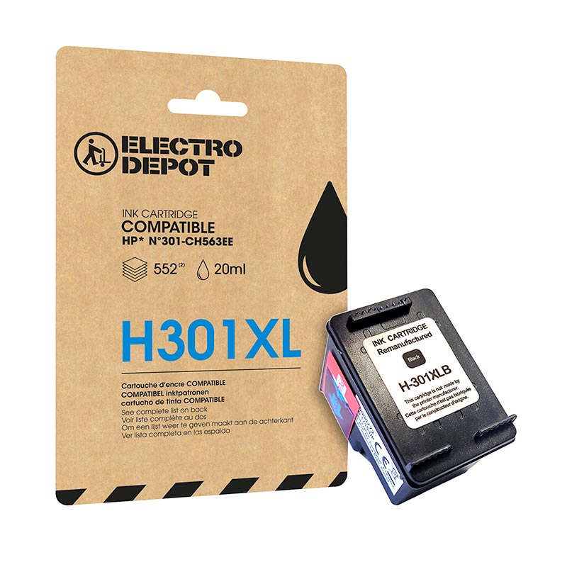 Cartouche d'encre compatible 301 C8H301B Noir (H301B) - Toner Services