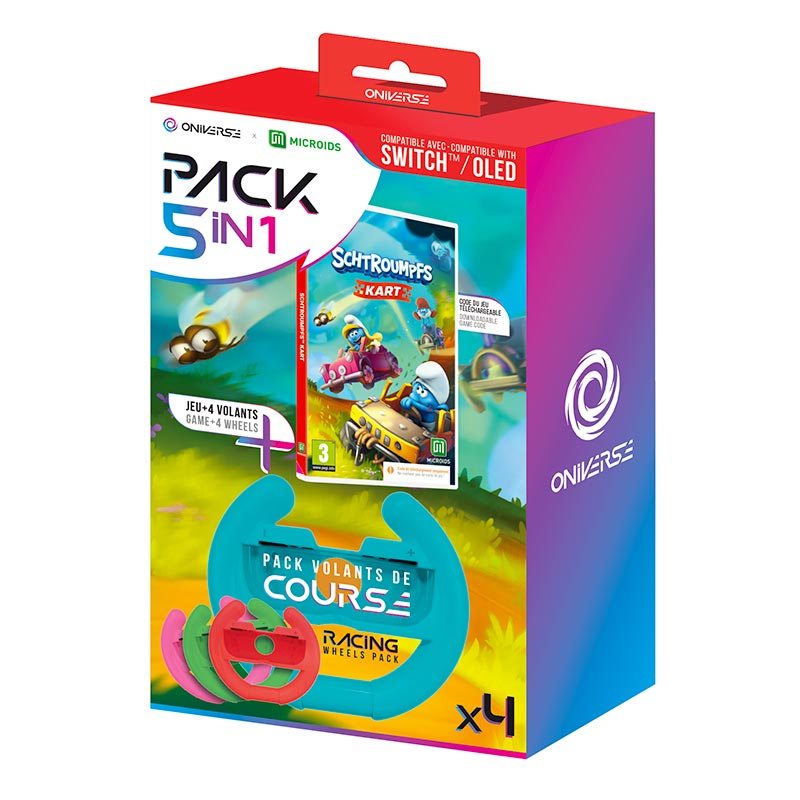 Pack Oniverse 4 Supports Manette Volants Jeu Switch Schtroumpf