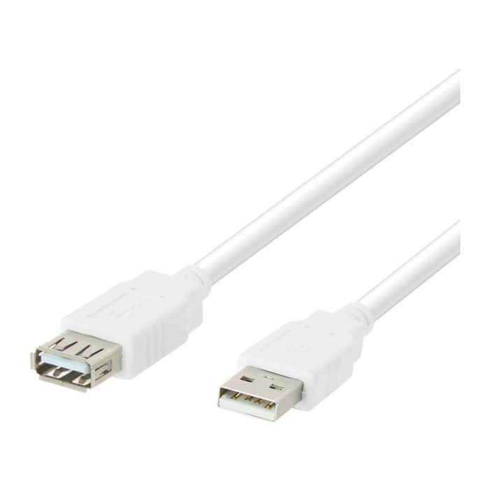 Câble USB femelle EDENWOOD vers USB mâle blanc 2m - Electro Dépôt
