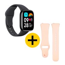 Montre connectée Redmi Watch 3 Active Noire + Bracelet rose