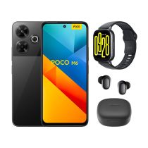 Smartphone XIAOMI POCO M6 Noir + Buds6 + Watch 5 Active