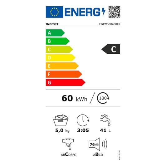 Lave-linge top 5kg INDESIT EBTWS50400FR