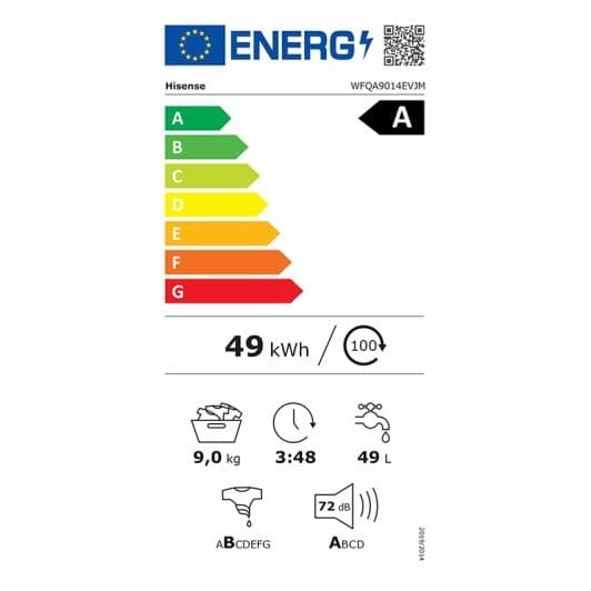 Lave-Linge hublot 9 kg HISENSE WFQA9014EVJM