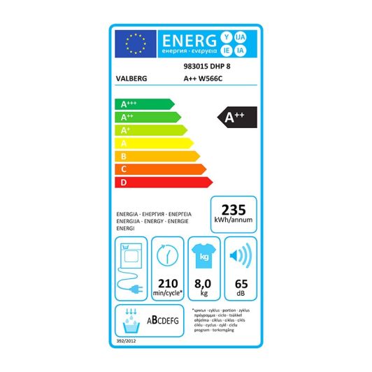 Sèche-linge pompe à chaleur VALBERG DHP 8 A++ W566C