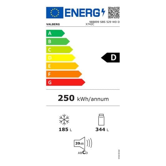 Réfrigérateur américain VALBERG SBS 529 WD D X742C