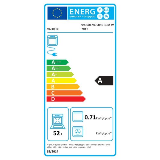Cuisinière vitrocéramique VALBERG VC 5050 3CM W 701T