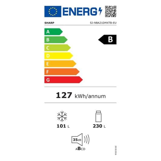 Réfrigérateur combiné ventillé SHARP SJ-NBA21DMXTB