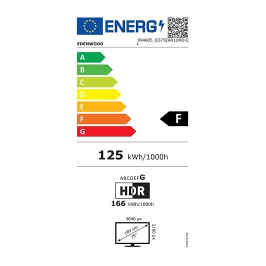 TV QLED 75'' EDENWOOD ED75EA01UHD-EL - Vu à la TV 