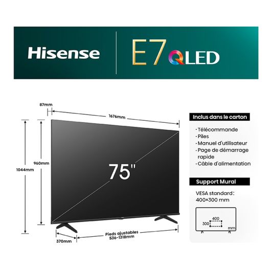 TV QLED 75'' HISENSE 75E7NQ