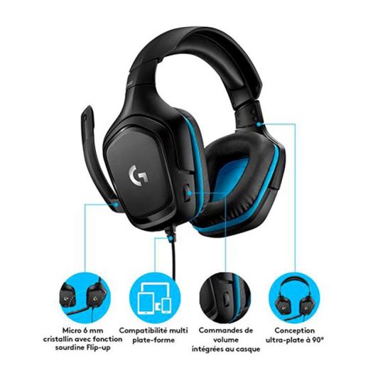 Casque gaming LOGITECH G432 filaire