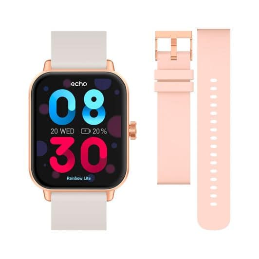 Montre connectée ECHO Rainbow Lite Rose + bracelet Gris