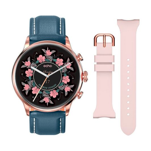 Montre connectée ECHO Rainbow Voyager Bleu + Bracelet Rose