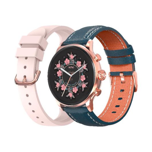 Montre connectée ECHO Rainbow Voyager Bleu + Bracelet Rose