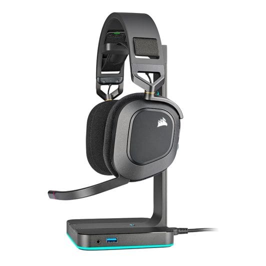 Casque gaming CORSAIR HS80 RGB carbon sans fil