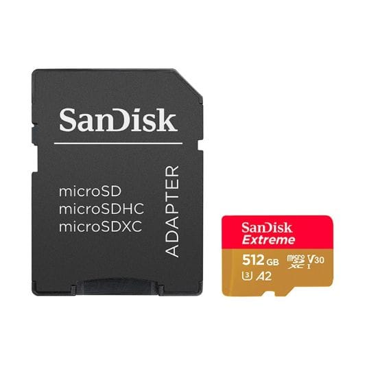 Carte Micro SD SANDISK 512Go V30 A2