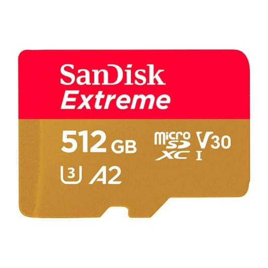 Carte Micro SD SANDISK 512Go V30 A2