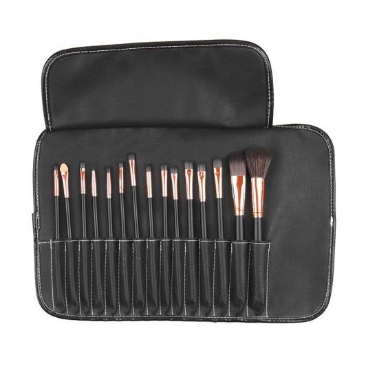 Trousse avec 15 pinceaux de maquillage