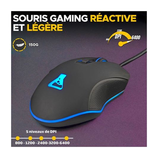 Pack souris + clavier TKL gamer  THE G-LAB Hydrogen 