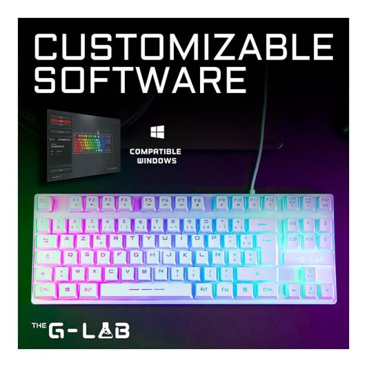 Clavier gamer THE G-LAB TKL Caesium blanC