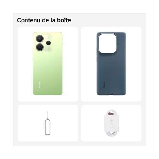 Smartphone XIAOMI Redmi Note 14 4G 256Go Vert + Coque