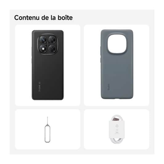 Smartphone XIAOMI Redmi Note14 Pro 5G 256Go Noir + Coque