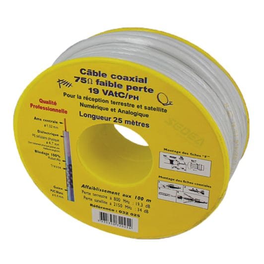 Bobine 25M CABLE COAXIAL 19VAtC/ph