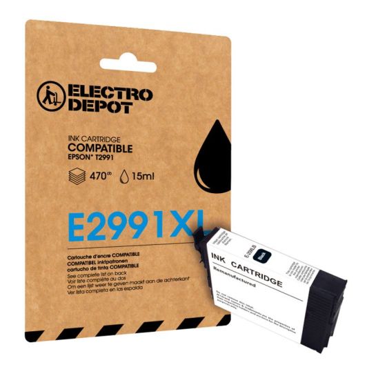 Cartouche d'encre ELECTRO DEPOT compatible Epson E291 noir XL (Fraise)