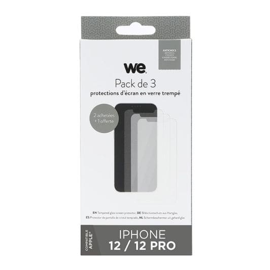 Pack WE 3 VERRES TREMPES IPHONE 12/12 PRO