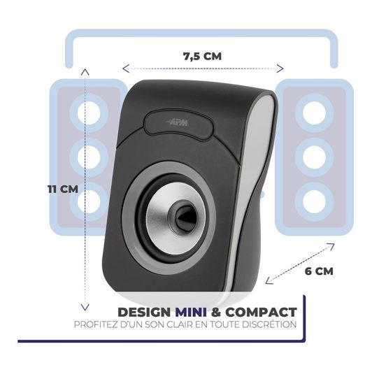 Enceintes APM Filaires USB 2.0 - Duo Haut-Parleurs PC