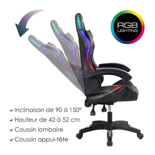 Chaise Gaming AMSTRAD 900 LED Tiger