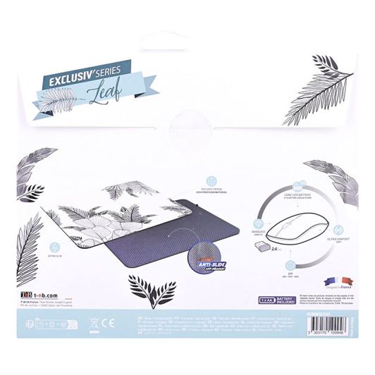 Souris sans fil TNB + tapis Leaf