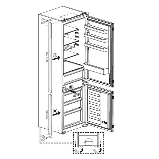 Réfrigérateur combiné intégrable BEKO BCHA306E4SN