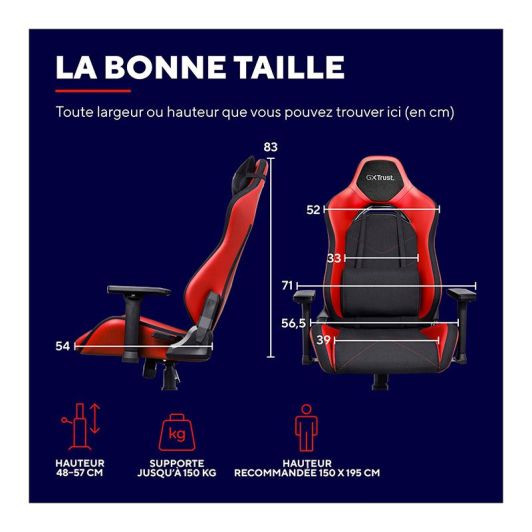 Chaise gaming TRUST RUYA rouge