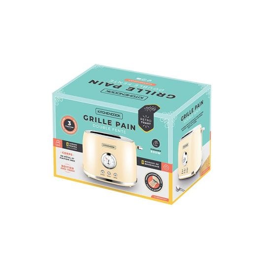 Grille-pain KITCHENCOOK RETRO TOAST crème 2 FENTES