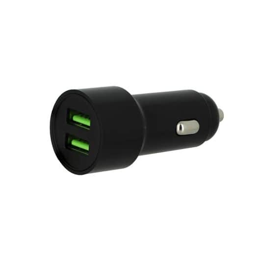 CHARGEUR ALLUME CIGARE HIGH ONE 12W 2 PORTS USB A NOIR 