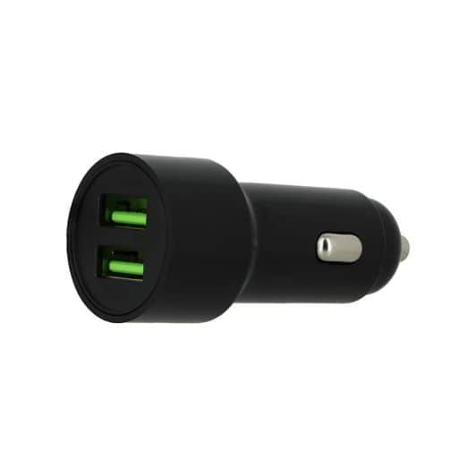 CHARGEUR ALLUME CIGARE HIGH ONE 12W 2 PORTS USB A NOIR 