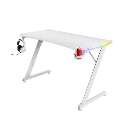 Bureau gaming TRUST LUMINUS LED Blanc