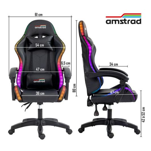 Chaise gaming AMSTRAD AMS 700 LED Darkside