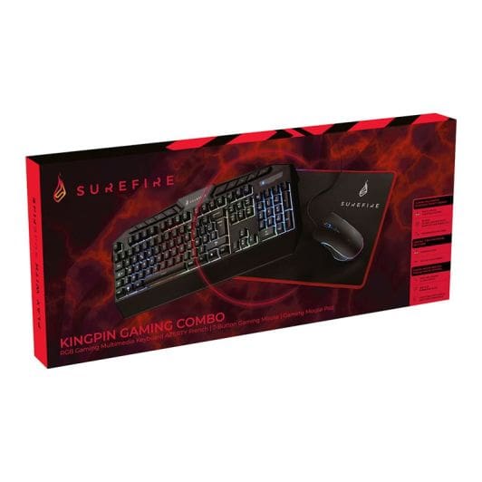 Pack clavier + souris + tapis SUREFIRE 3en1 KingPin