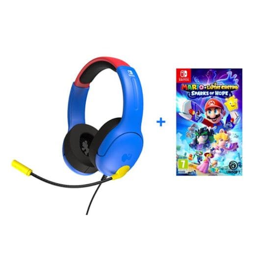 Casque PDP et  jeux Mario +Lapins Crétins