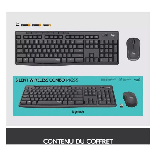 Clavier + souris LOGITECH MK295 Silent graphite